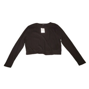 Forever 21 Faux Wrap Black Top Long Sleeve Pullover Stretch Women Plus Sz 1X